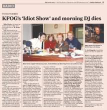 a newspaper obituary for beloved KFOG DJ M. Dung
